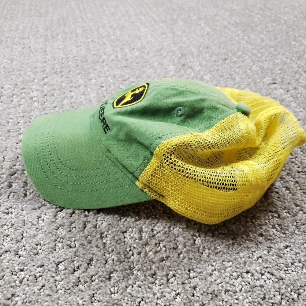 John Deere Hat Youth Snapback Mesh Trucker One size Green/Yellow